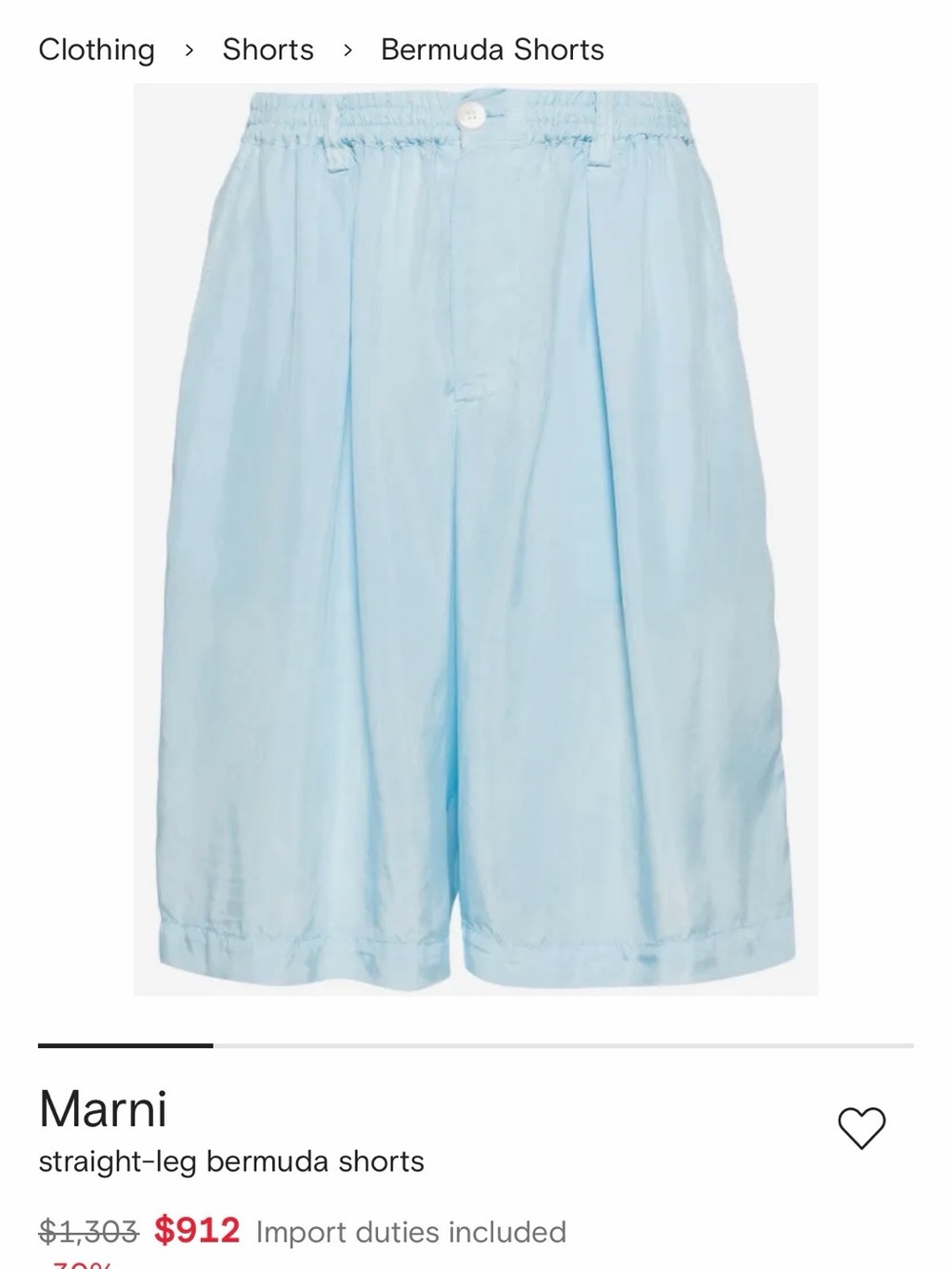 Marni Light Blue Straight-Leg Bermuda Shorts